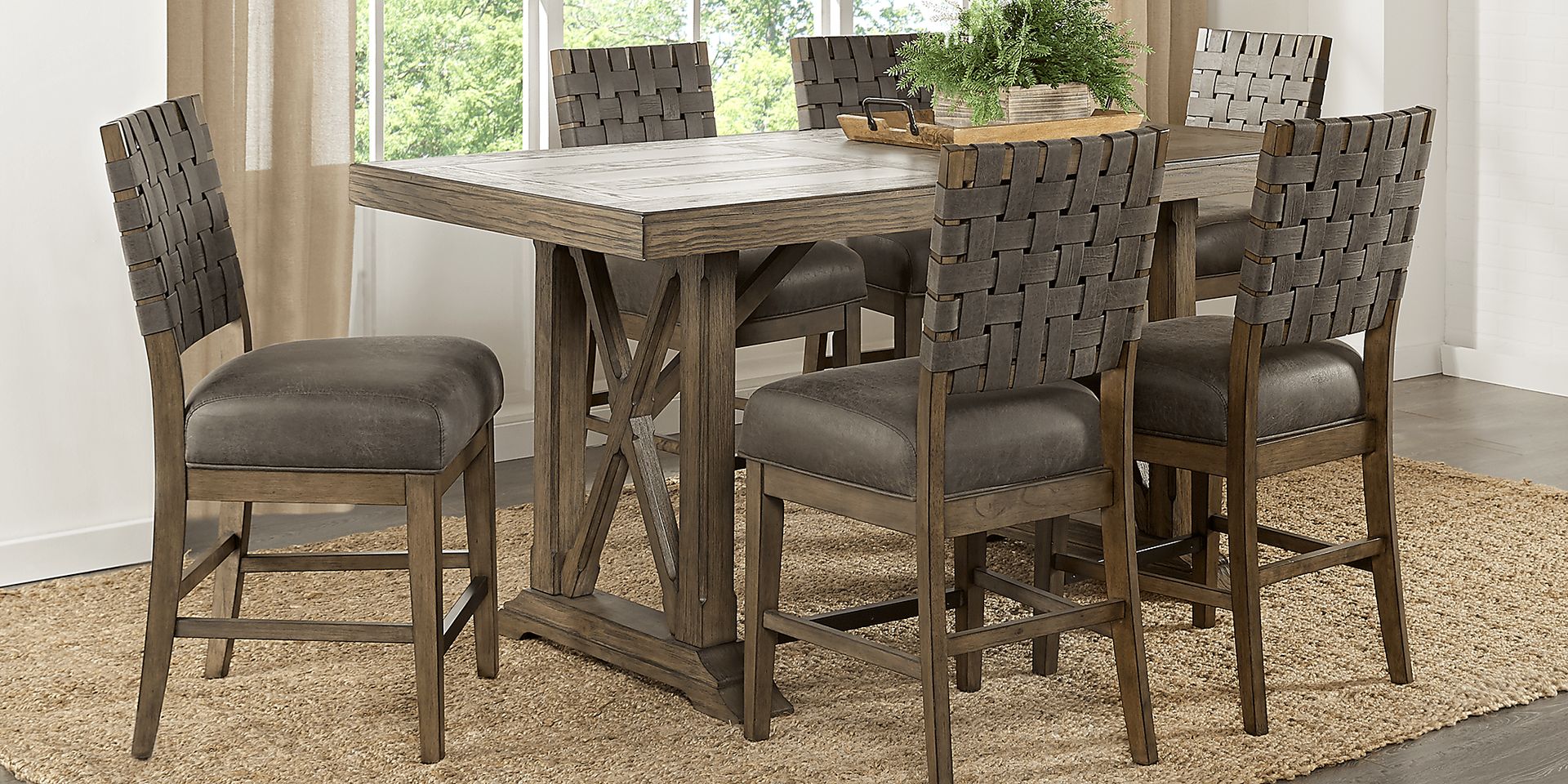 Bristow Charcoal 7 Pc Rectangle Counter Height Dining Room - Image 1