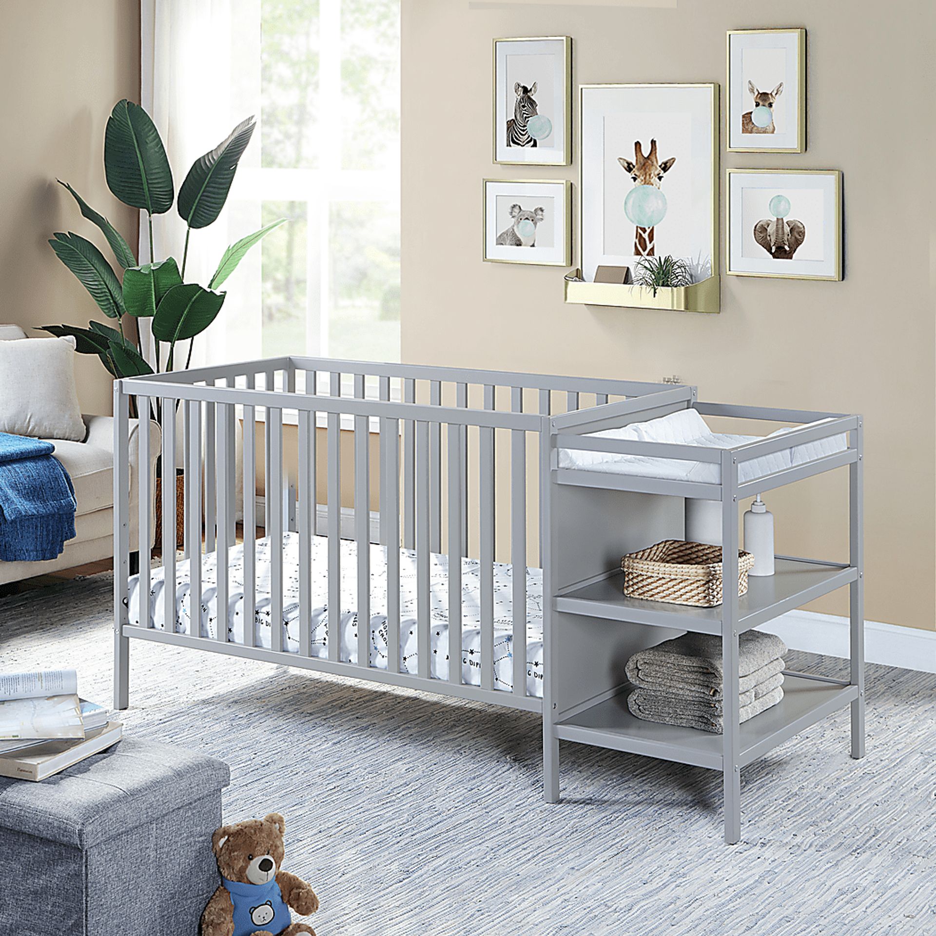 Kids Brittinger Gray Crib Combo - Image 4