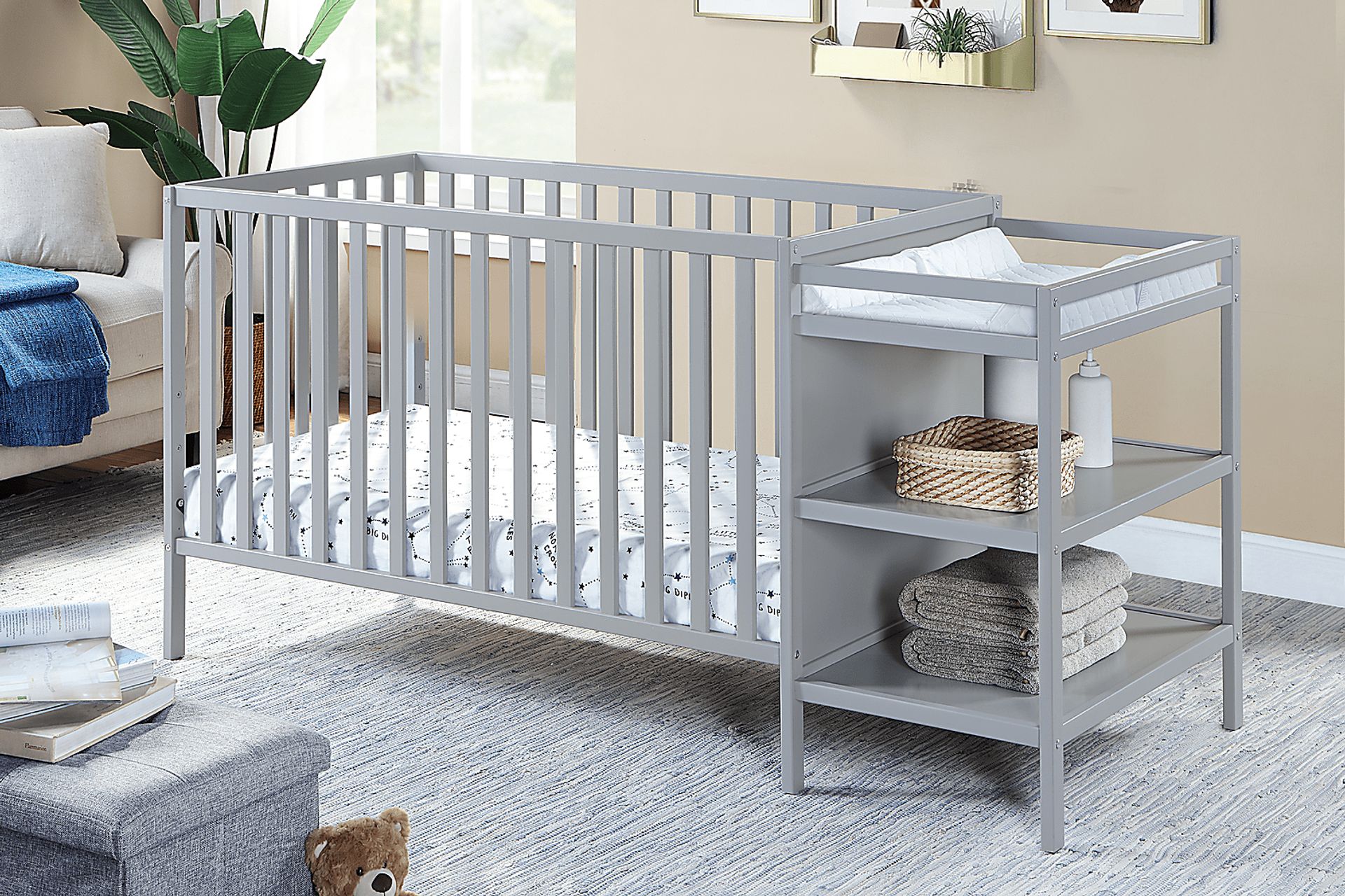 Kids Brittinger Gray Crib Combo - Image 5