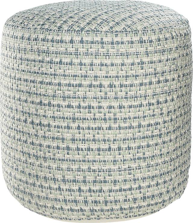 Briville Blue/Green Indoor/Outdoor Pouf - Thumbnail - Image 3