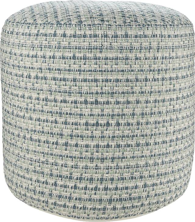 Briville Blue/Green Indoor/Outdoor Pouf - Thumbnail - Image 1