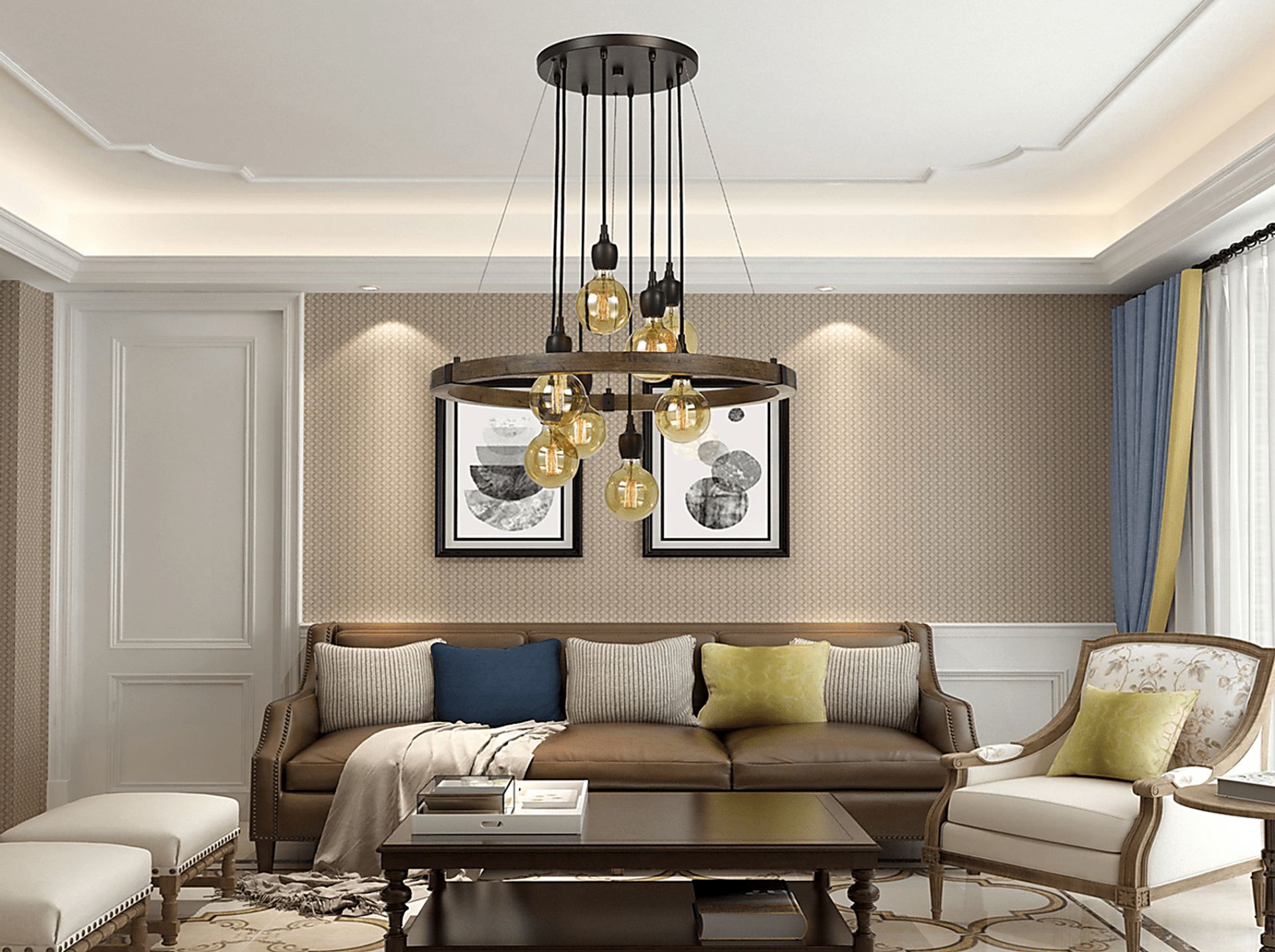 Brixworth Brown Large Chandelier - Image 2