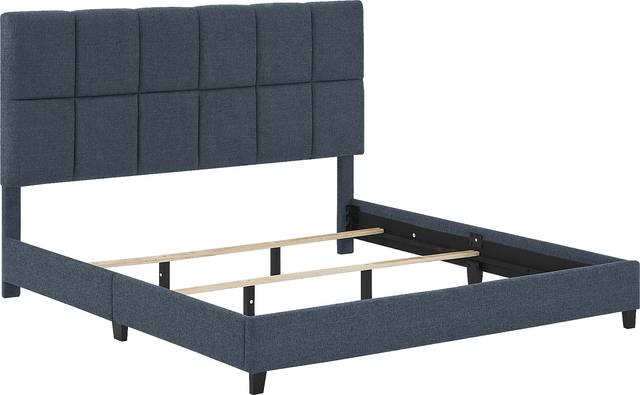 Briya Blue King Upholstered Bed - Thumbnail - Image 4