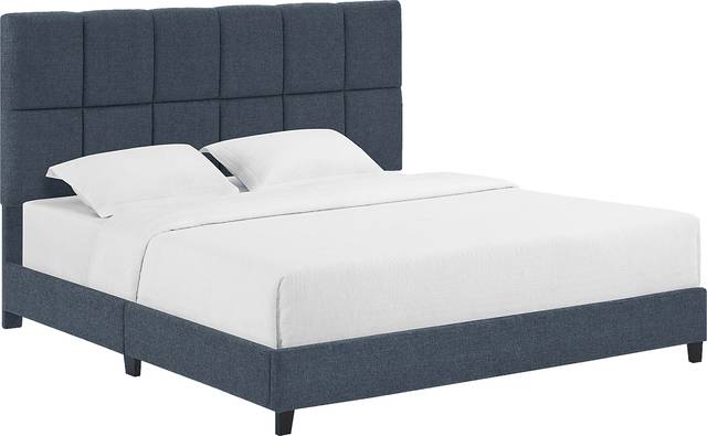 Briya Blue King Upholstered Bed - Thumbnail - Image 1