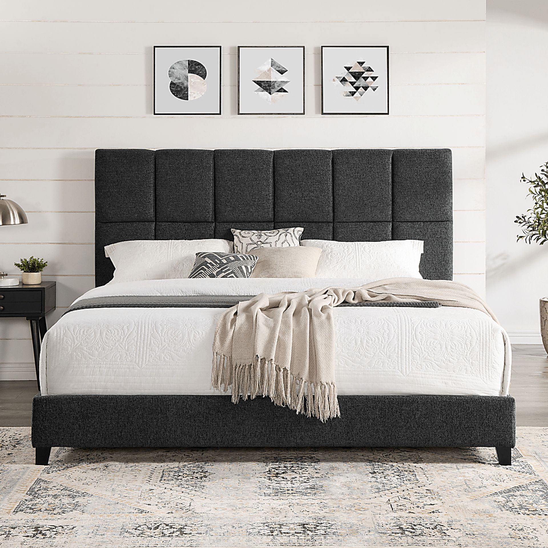 Briya Gray King Upholstered Bed - Image 3