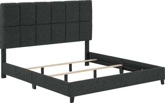 Briya Gray King Upholstered Bed - Thumbnail - Image 4
