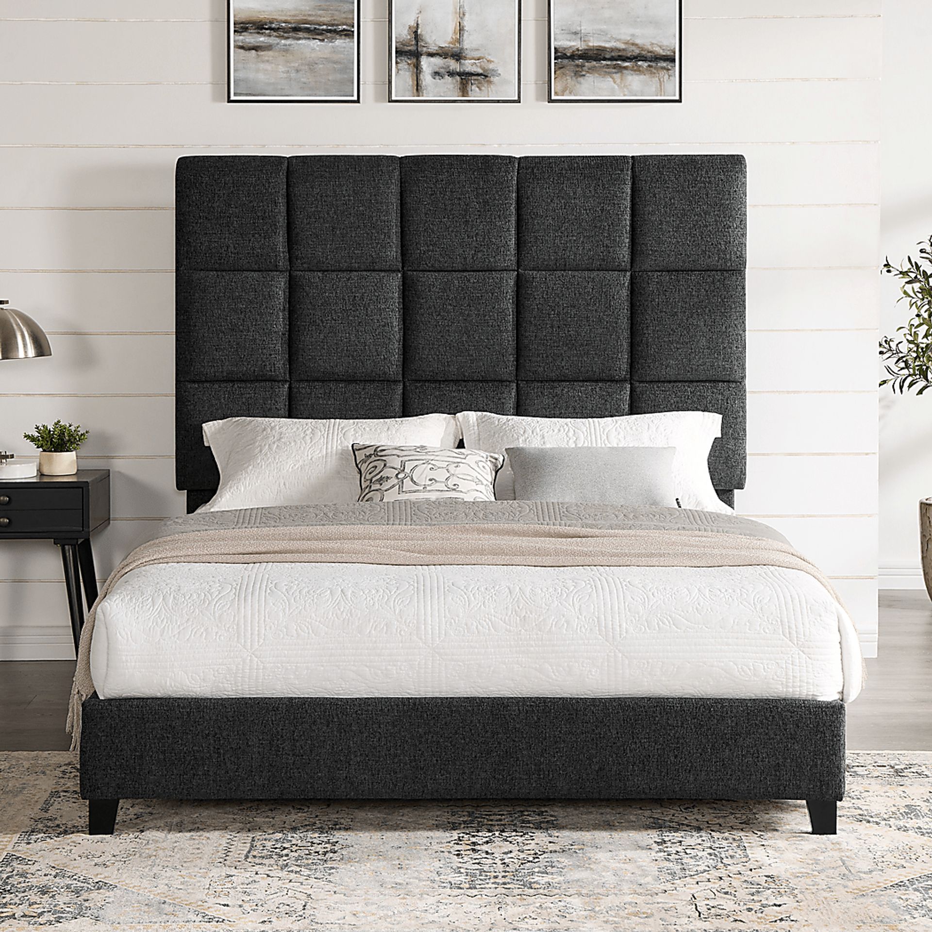 Briya Gray Queen Upholstered Bed - Image 3