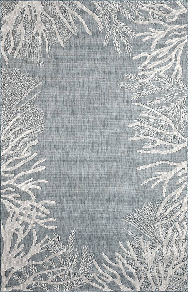 Briza Aqua 6'6 x 9'4 Indoor/Outdoor Rug - Thumbnail - Image 1