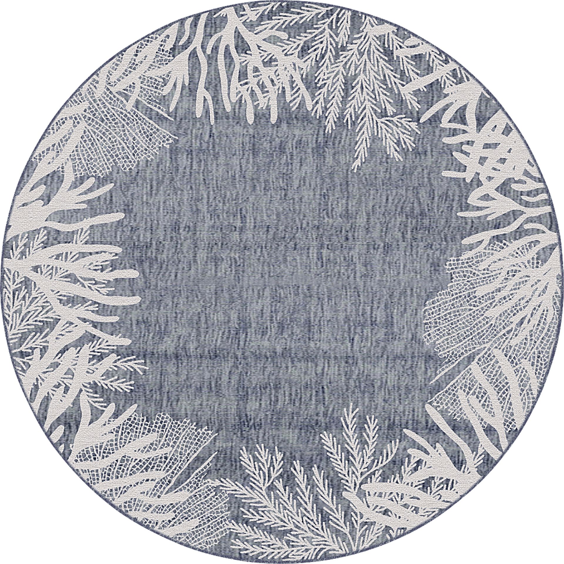 Briza Navy 7'10 Round Indoor/Outdoor Rug - Image 1
