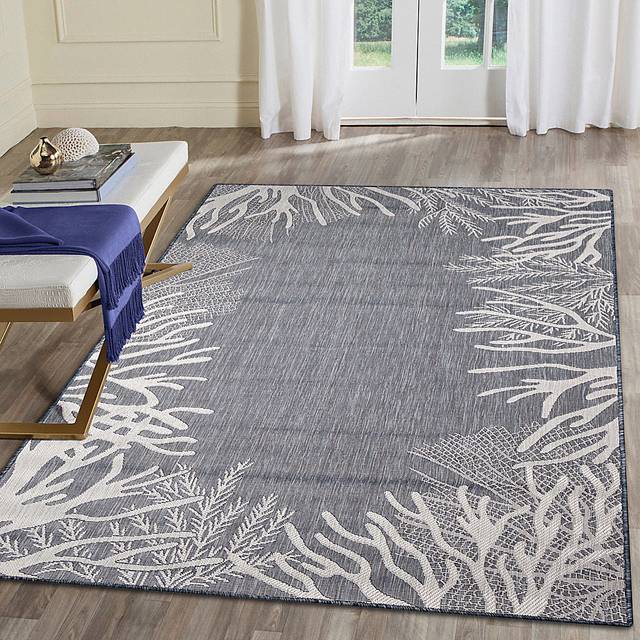 Briza Navy 7'10 x 9'10 Indoor/Outdoor Rug - Thumbnail - Image 3