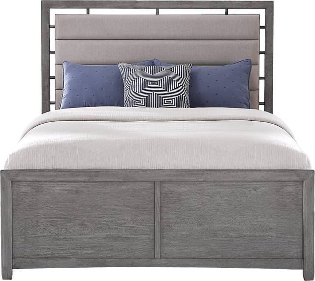 Broadmore Light Gray 5 Pc King Upholstered Bedroom - Thumbnail - Image 2