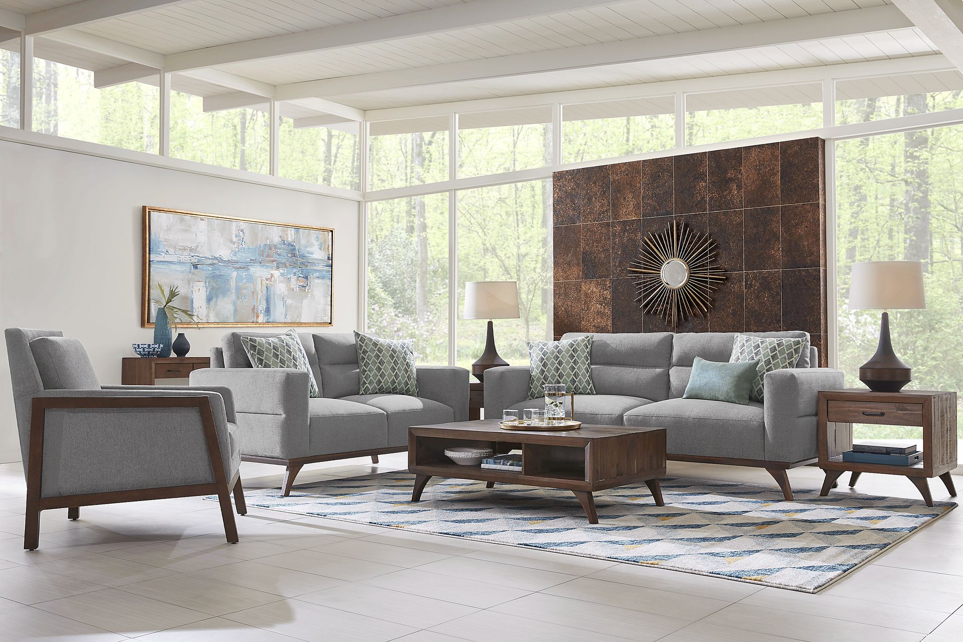 Broadview Park Gray 7 Pc Living Room - Image 1