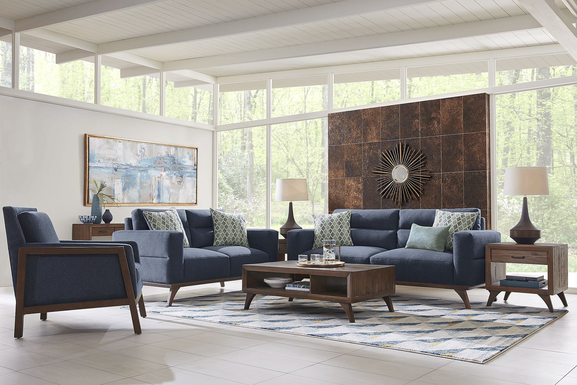 Broadview Park Navy 2 Pc Living Room - Image 1