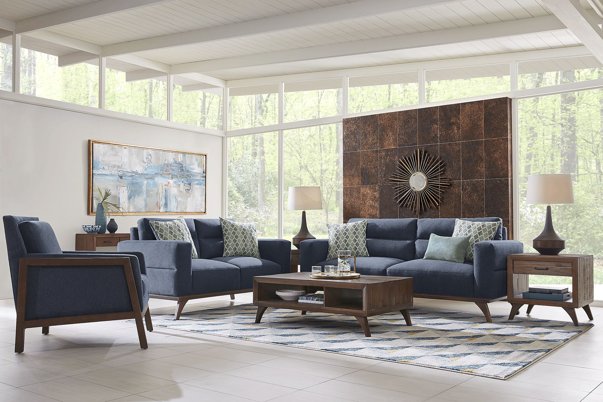 Broadview Park Navy 8 Pc Living Room - Image 1