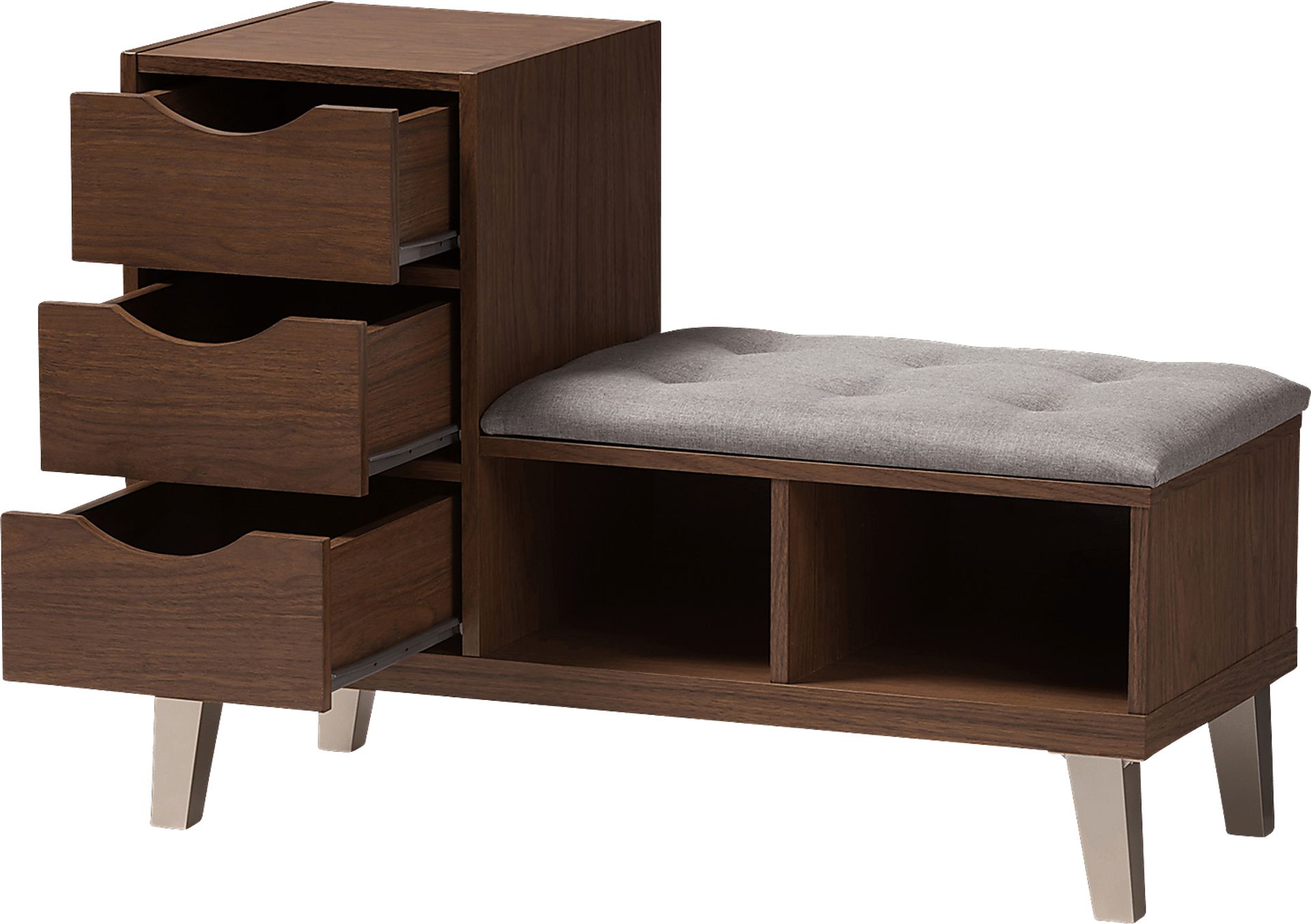 Broadway Walnut Storage Bench - Image 4