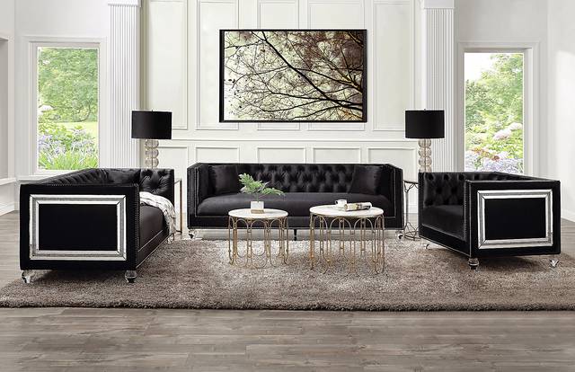 Brocadero Black Accent Chair - Thumbnail - Image 2