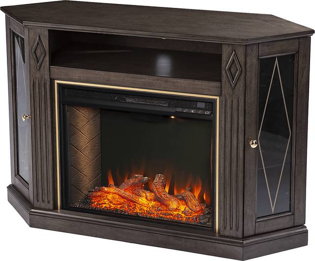 Brockdell III Brown 47 in. Console, With Smart Electric Fireplace - Thumbnail - Image 1