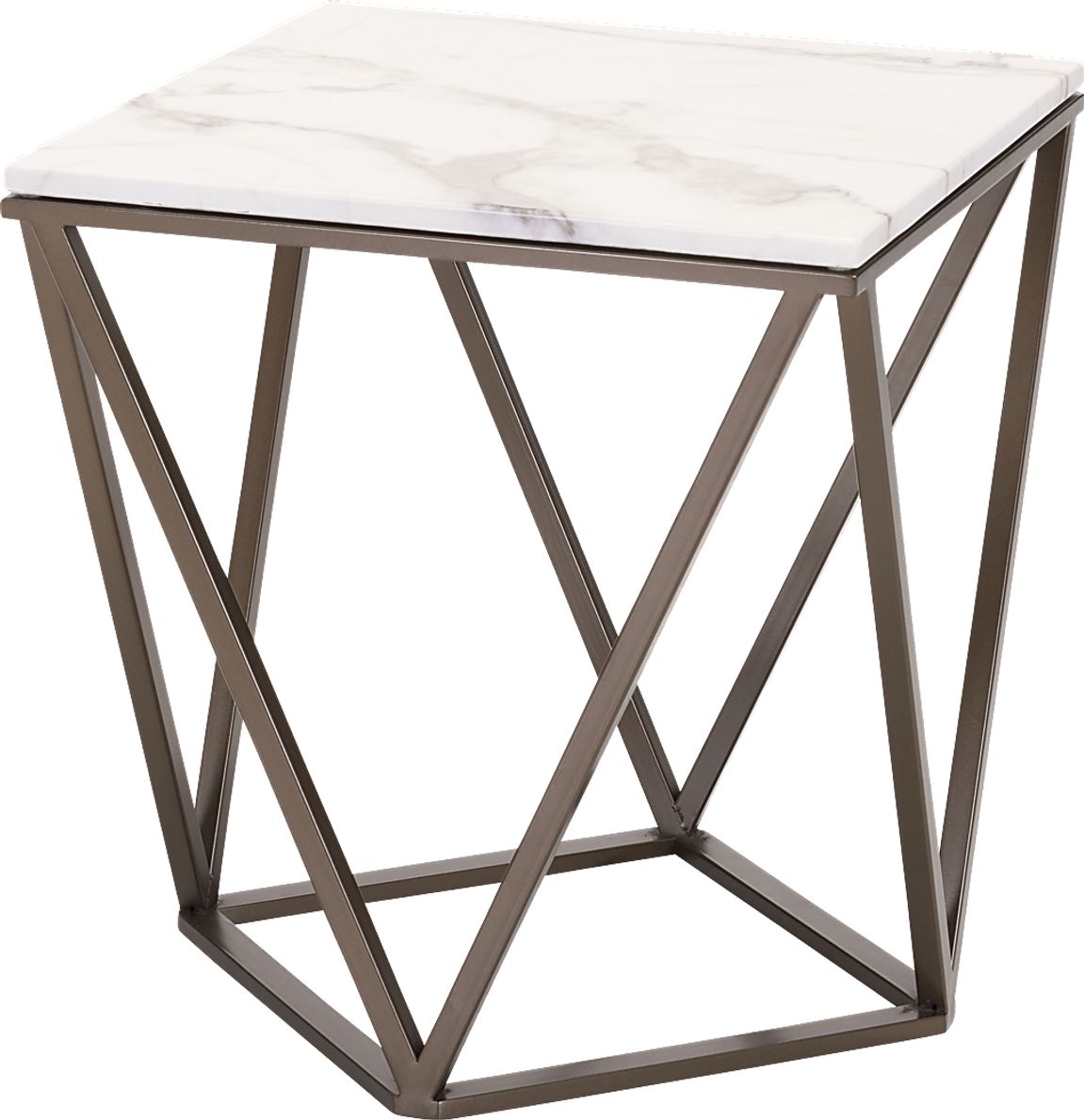 Brockman Way White End Table
