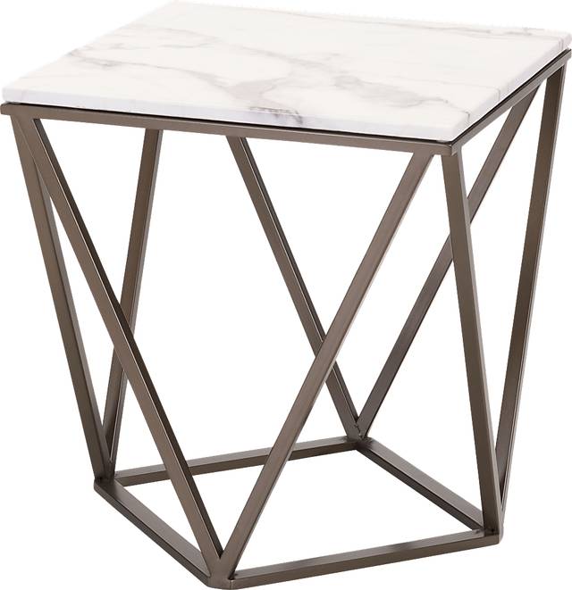 Brockman Way White End Table - Thumbnail - Image 1