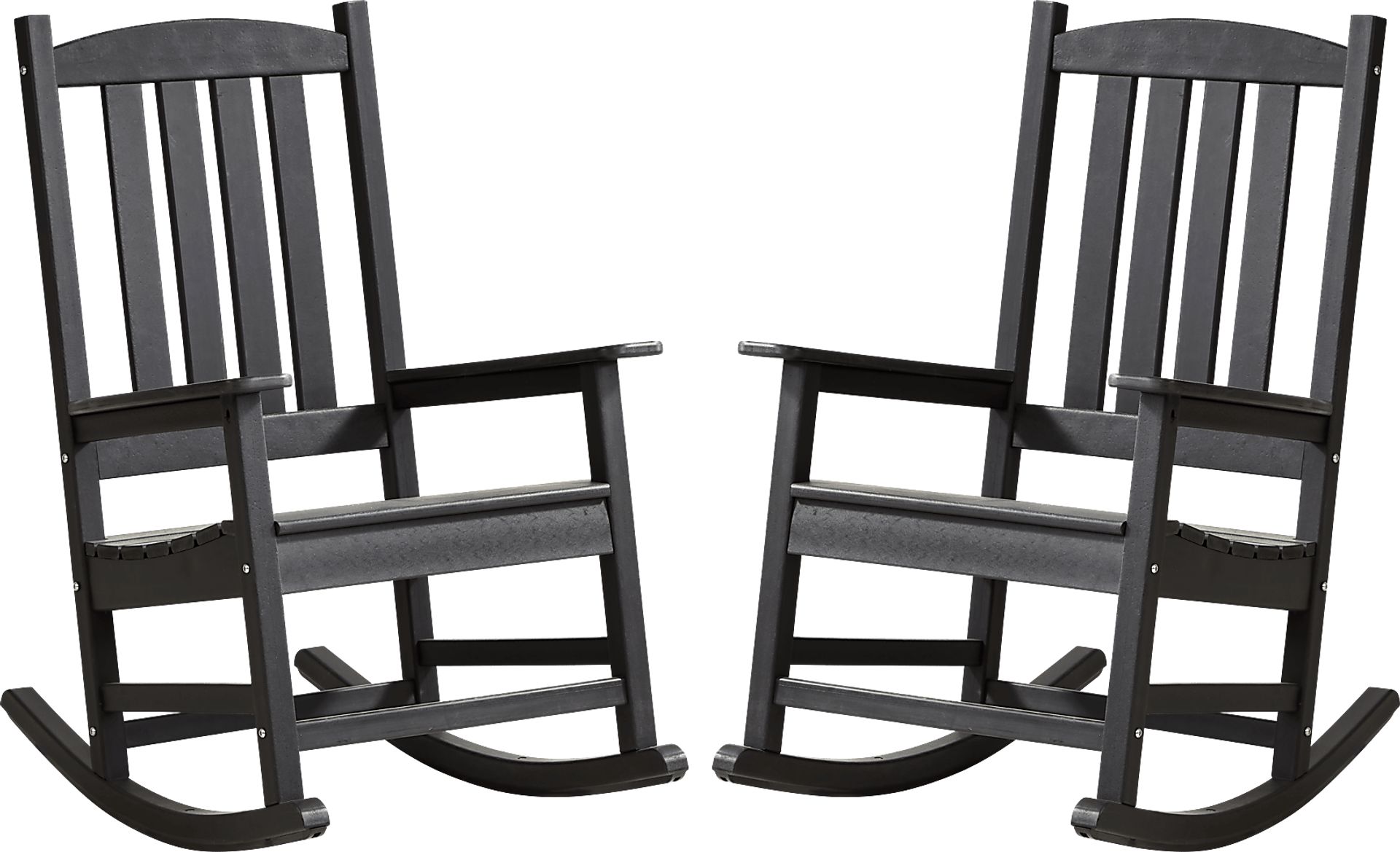 Brocky Black Outdoor Rocking Chair, Set of Two - Image 1