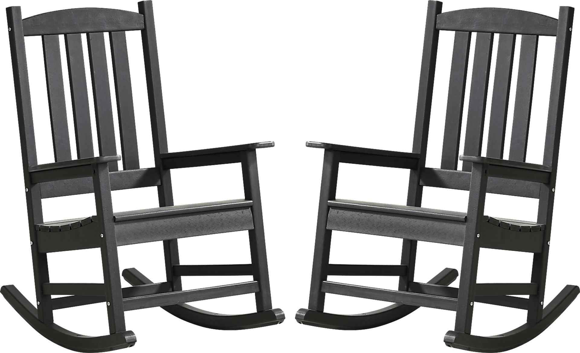 Brocky Black Outdoor Rocking Chair, Set of Two - Image 1