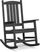 Brocky Black 3 Pc Outdoor Rocking Chair Set with End Table