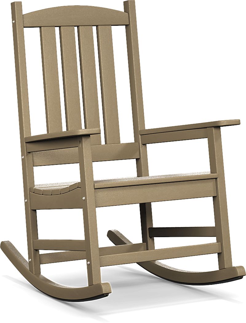 Brocky Brown Dark Wood Synthetic Fabric Outdoor Rocking Chair Rooms To Go   Brocky Brown Outdoor Rocking Chair 70314465 Image Item