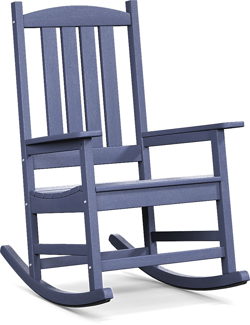 Brocky Navy Colors Synthetic Fabric Outdoor Rocking Chair - Rooms To Go