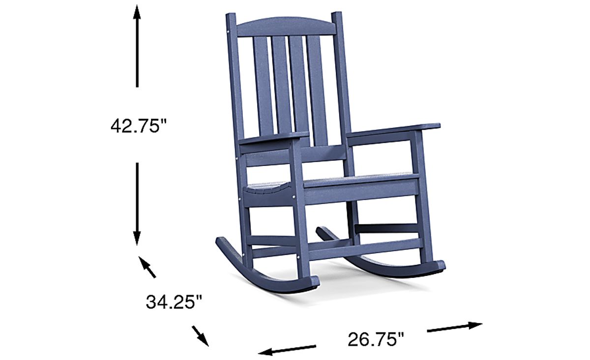 Brocky Navy Colors Synthetic Fabric Outdoor Rocking Rocker | Rooms to Go