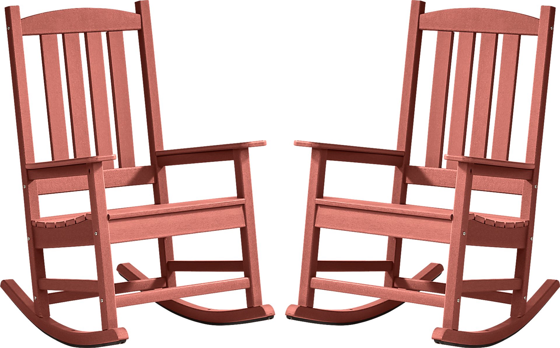 Brocky Red Outdoor Rocking Chair, Set of Two - Image 1