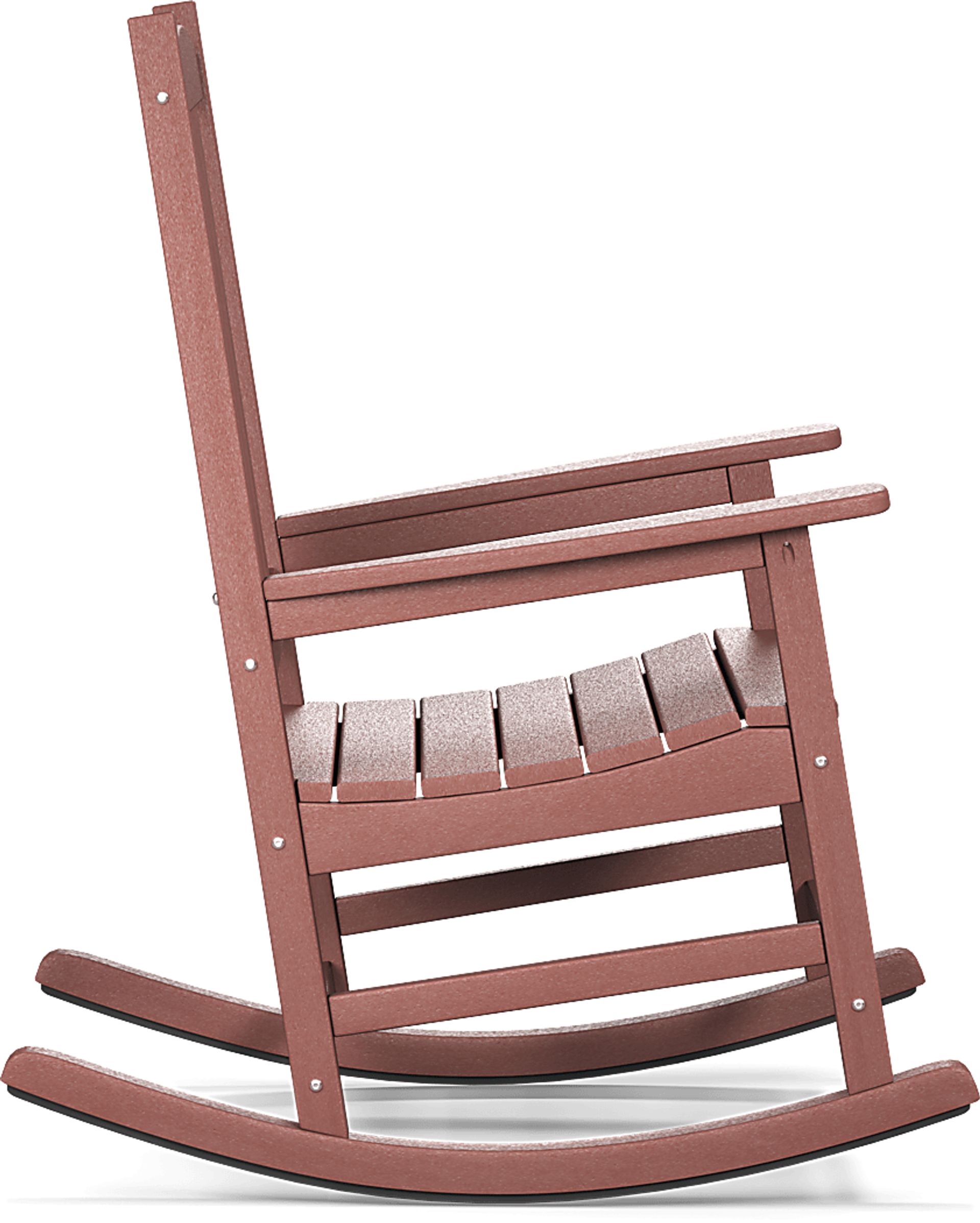 Brocky Red 3 Pc Outdoor Rocking Chair Set with End Table - Image 4