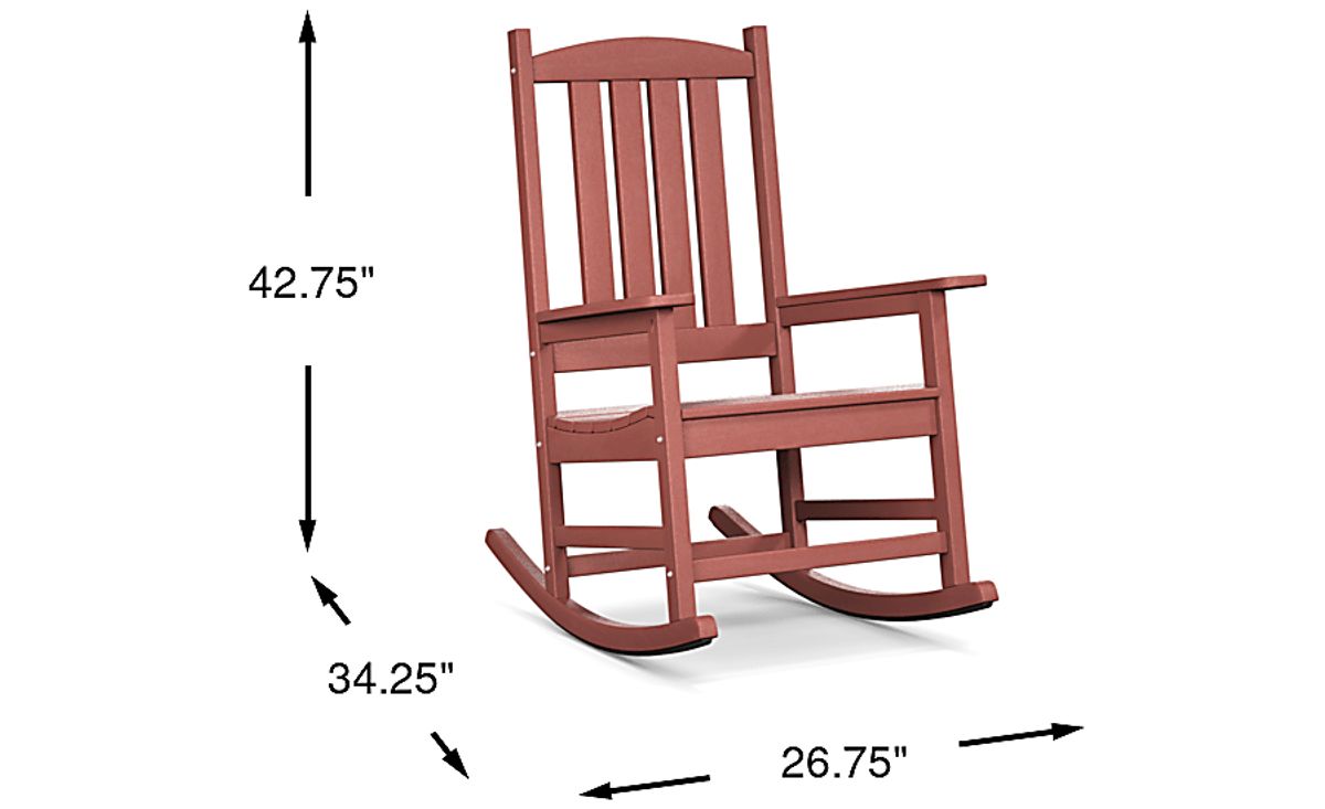Brocky Red Colors Synthetic Fabric Outdoor Rocking Rocker | Rooms to Go