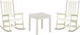 Brocky White 3 Pc Outdoor Rocking Chair Set with End Table
