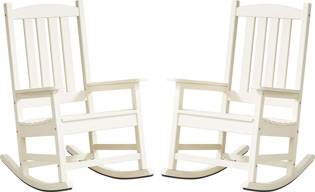 Brocky White Outdoor Rocking Chair, Set of Two