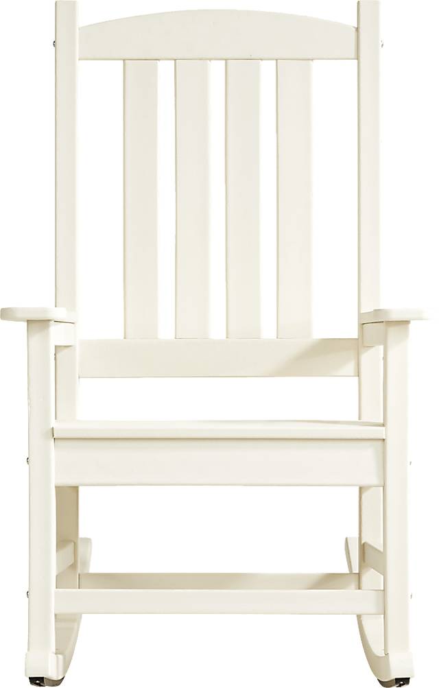 Brocky White Outdoor Rocking Chair - Thumbnail - Image 2