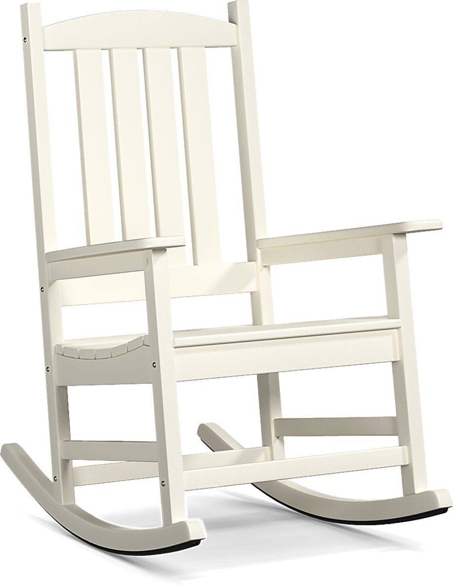 Brocky White 3 Pc Outdoor Rocking Chair Set with End Table