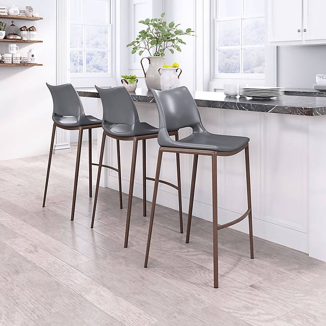 Brocton Gray Bar Height Stool, Set of 2 - Thumbnail - Image 3