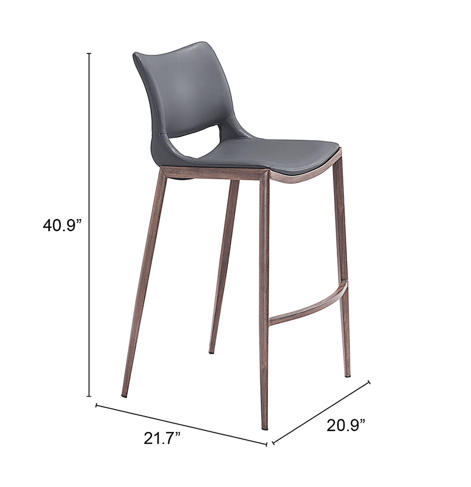 Brocton Gray Bar Height Stool, Set of 2 - Image 9