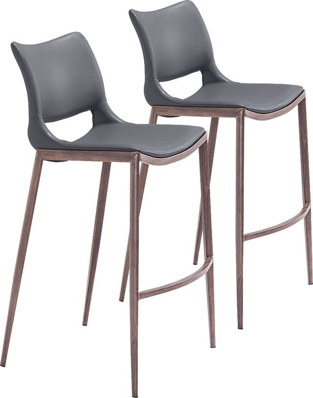 Brocton Gray Bar Height Stool, Set of 2 - Thumbnail - Image 1