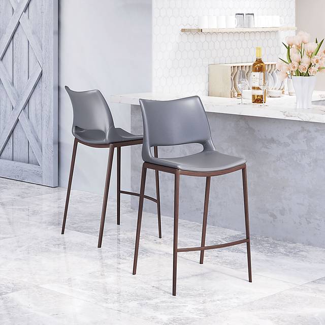 Brocton Gray Counter Height Stool, Set of 2 - Thumbnail - Image 2