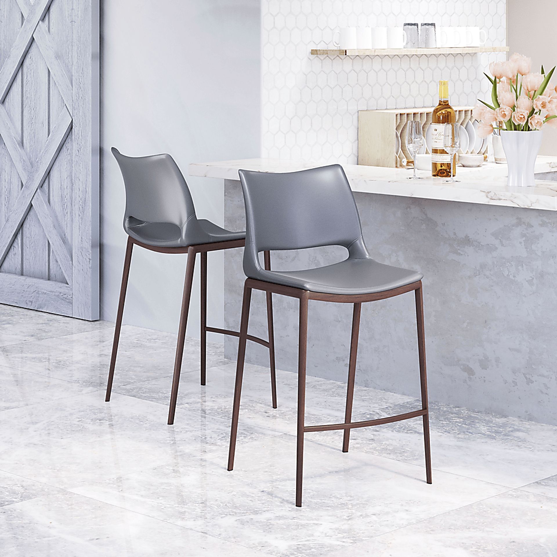 Brocton Gray Counter Height Stool, Set of 2 - Image 2