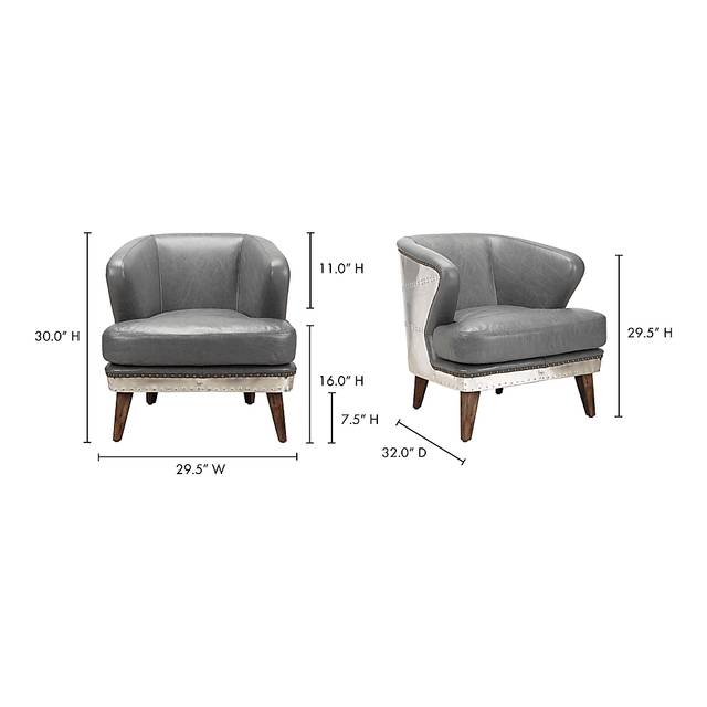 Brocton Grey Accent Chair - Thumbnail - Image 5
