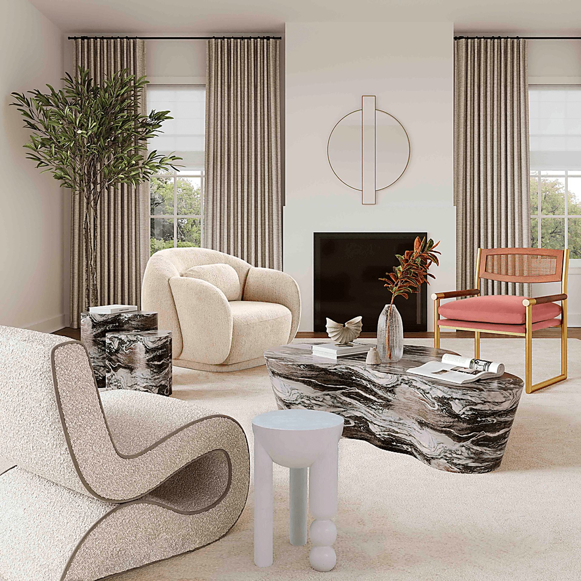 Brodiea White End Table - Image 2