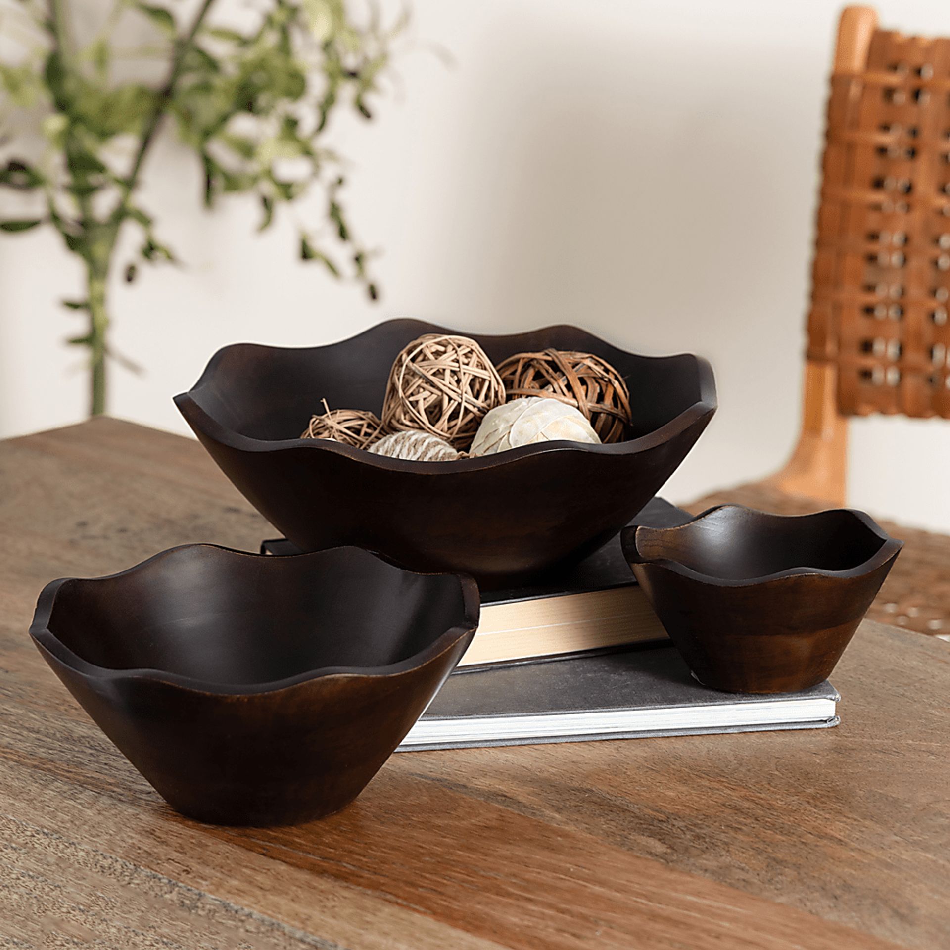 Brodyn Dark Brown Bowl, Set of 3 - Image 2
