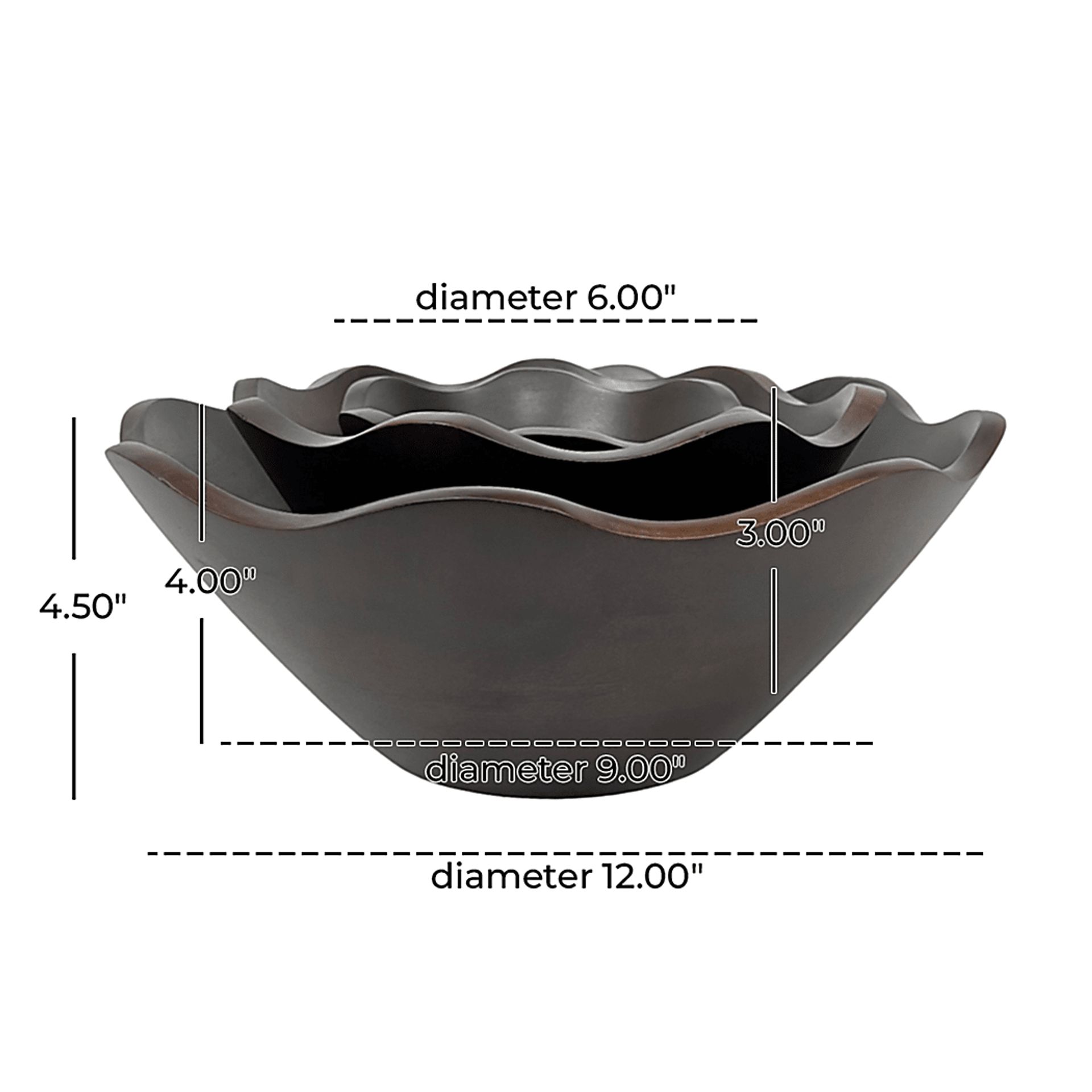 Brodyn Dark Brown Bowl, Set of 3 - Image 7