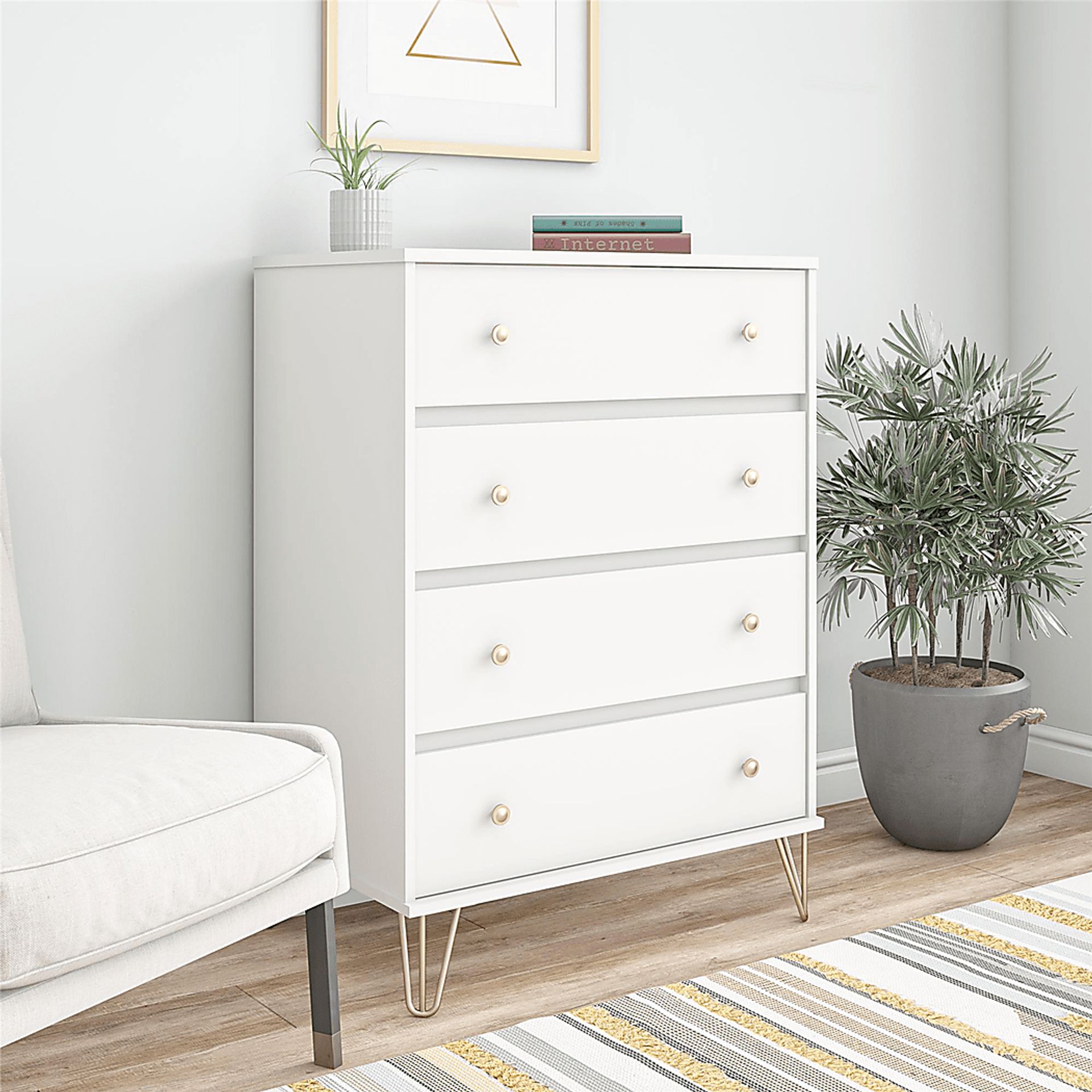 Brogden White 4 Drawer Dresser - Image 9