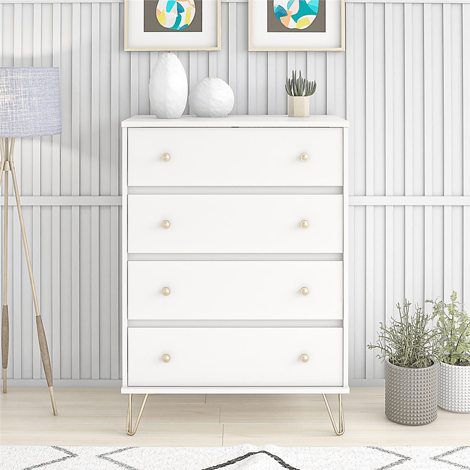 Brogden White 4 Drawer Dresser - Image 10