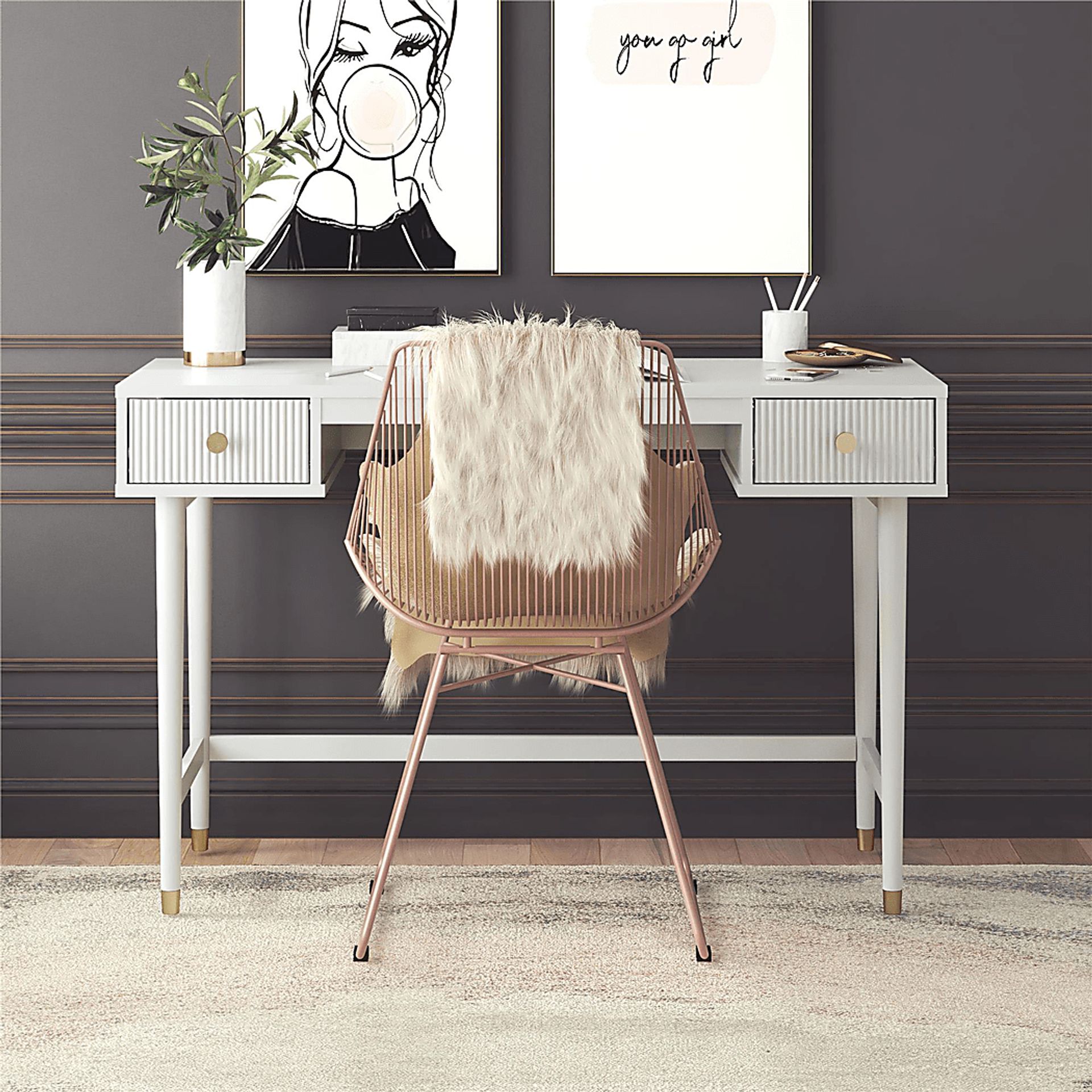 Brohawn Dove Gray Desk - Image 3