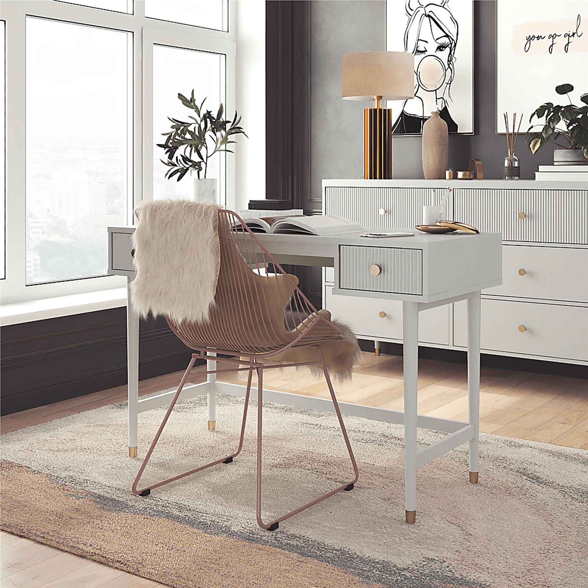 Brohawn Dove Gray Desk - Image 6