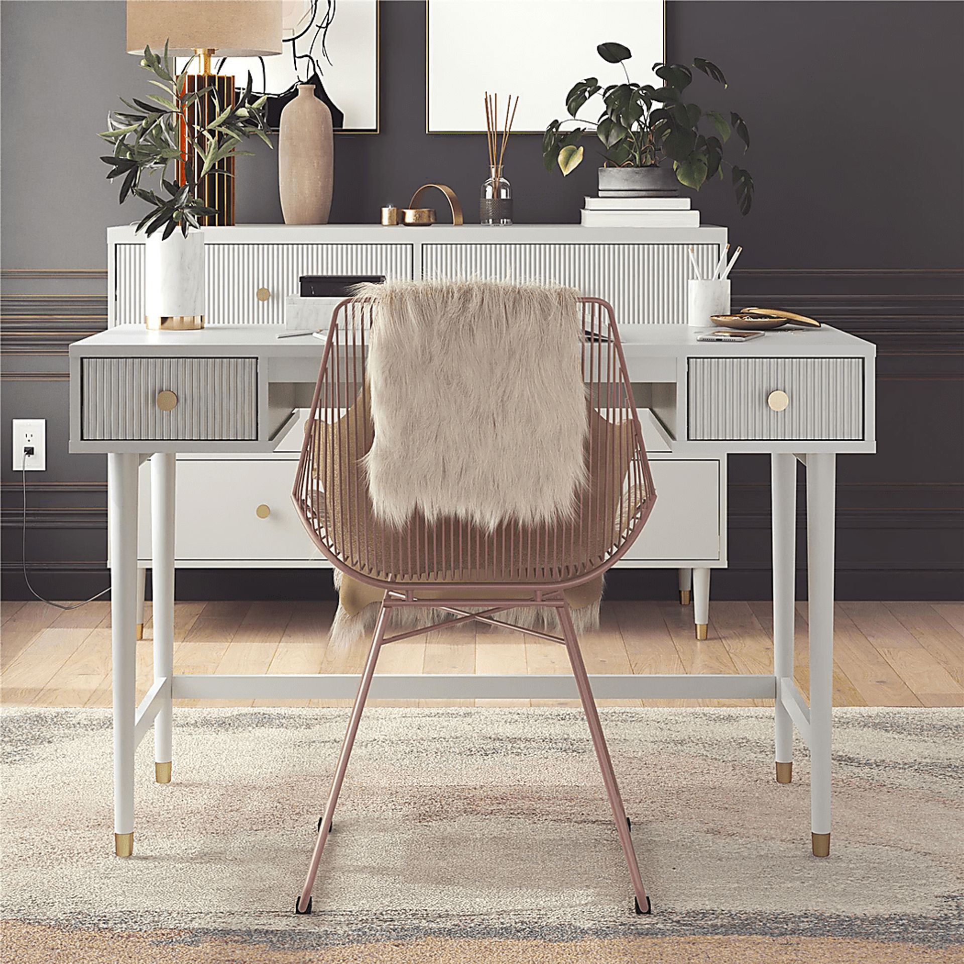 Brohawn Dove Gray Desk - Image 7